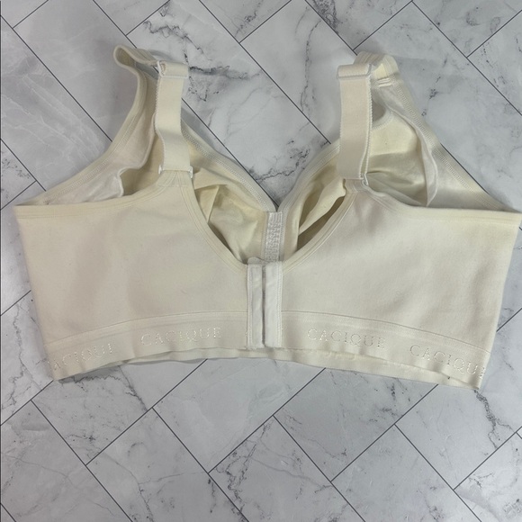 NWOT Cacique Lane Bryant Womens Full Coverage Bra Ivory Unlined NO WIRE 40DDD - Picture 4 of 10